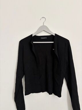 Black Women's Open-Front Cardigan Sweater